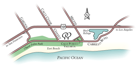 Directions to Oceanside School of Tennis, Santa Barbara, CA